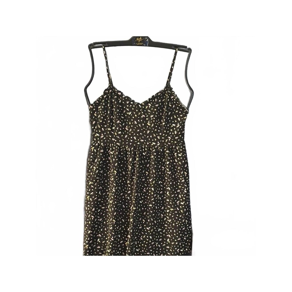 H&M Black Midi Sundress with Spaghetti Straps and Sweetheart Neckline size M
